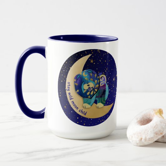 BLIJF WILD MAAN KIND Chow 15 oz mok (Met donut)