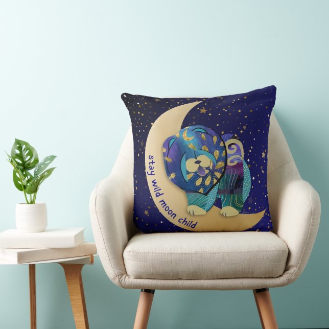 BLIJF WILD MAAN KIND Chow hond servetten Kussen (Stoel)