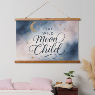 Blijf Wild Moon Child Celestial Spiritueel Hippie Hangend Wandkleed