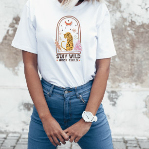 Blijf Wild Moon Kind Boho Leopard T-shirt