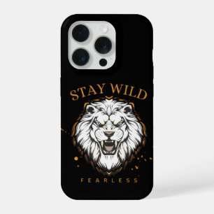 Blijf Wild Onbevreesde Leeuw Phonehoesje Estheti iPhone 15 Pro Hoesje
