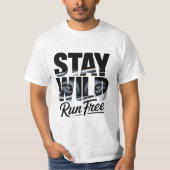 Blijf wild Run Free Wolf Eyes Wilderness Adventure T-shirt (Voorkant)