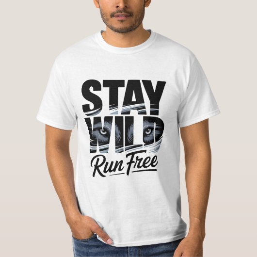 Blijf wild Run Free Wolf Eyes Wilderness Adventure T-shirt (Voorkant)