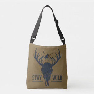 Blijf Wild Skull Silhouette Crossbody Tas