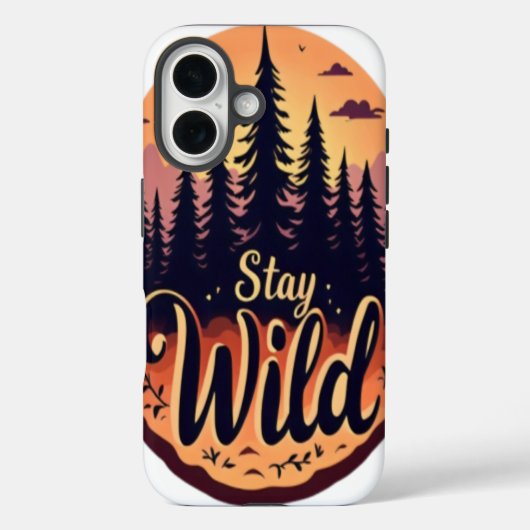 Blijf wild: Sunset Forest Illustratie Case-Mate iPhone Case (Achterkant)
