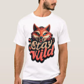 "Blijf wild vos ontwerp" T-shirt (Voorkant)