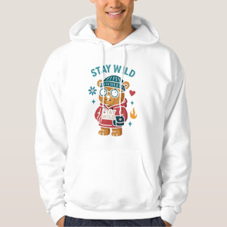 Blijf wilde teddybeer hoodie