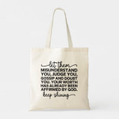 Blijf winkelen tote bag (Achterkant)