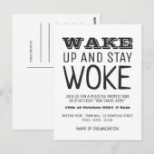Blijf Woke, het Punt van de Vergadering van de Cam Briefkaart (Voorkant / Achterkant)