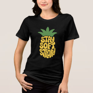 Blijf Zachtaardig Blijf Sterk Ananas Typografie Tri-Blend Shirt