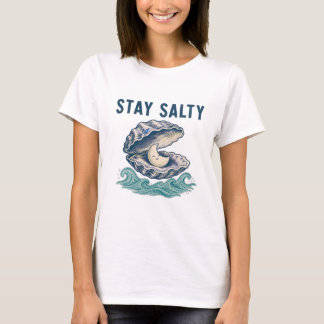 Blijf Zout Minimalistische Kust T-shirt