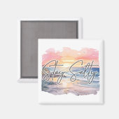Blijf zout Sunset Beach Magnet Magneet (Voorkant / Achterkant)