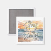 Blijf zout Sunset Beach Magnet Magneet (Voorkant / Achterkant)