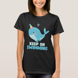 Blijf Zwemmen Kawaii Walvis T-shirt