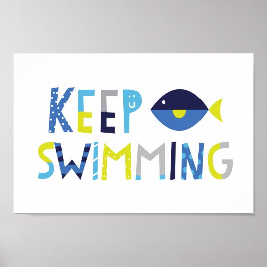 Blijf zwemmen poster (Voorkant)