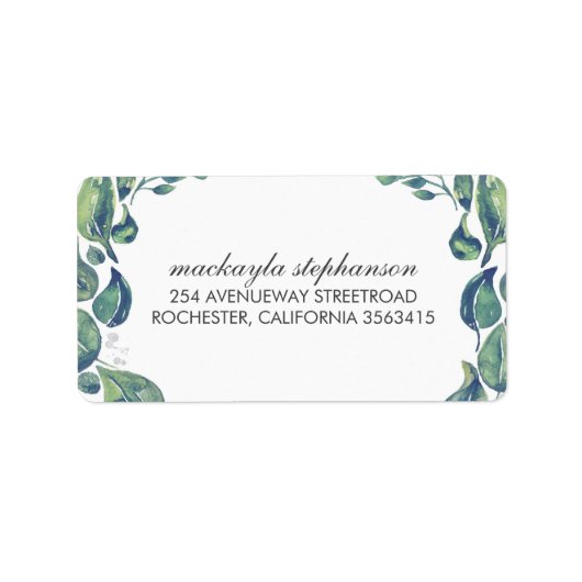 Blijft Laurel Wreath bruiloft Etiket (Voorkant)