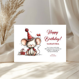 Blijgeestige speelse muis waterverf kinderlijke gr