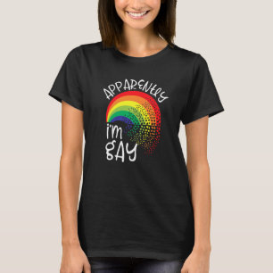 Blijkbaar ben ik homo spullen LGBTQ Tiener regenbo T-shirt