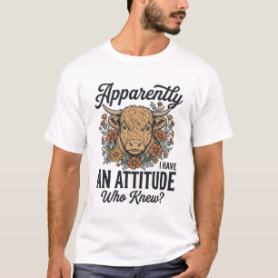 Blijkbaar Heb Ik Een Houding Highland Koe Shirt_1 T-shirt