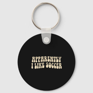Blijkbaar Hou Ik Van Voetbal Groovy Voetbal Liefhe Sleutelhanger