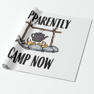 Blijkbaar kampeer ik nu Grappige Camping Quote Cadeaupapier