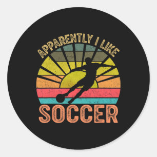 Blijkbaar vind ik het voetbalseizoen leuk, grappig ronde sticker