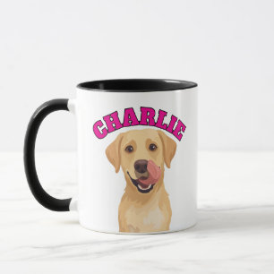 Blijke Labrador die Neus Likt Mok