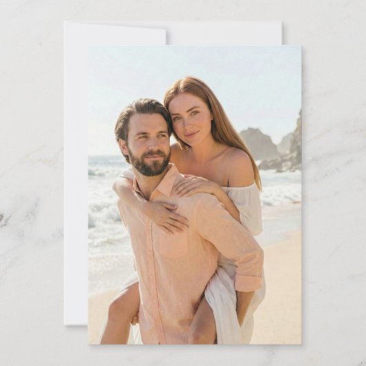 Blijke Strand Foto Perzik Kaart (Voorkant)