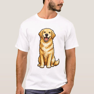 Blijle Gouden Retriever Vector Illustratie | Schat T-shirt