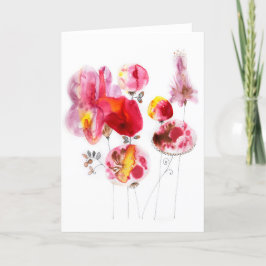 blijmoedige bloemen feestdagen kaart