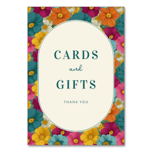 Blijmoedige bloemige rand van dankbaarheid kaart (Voorkant)