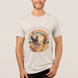 Blijmoedige Franse Bulldog & Koffie Splash – Pootj Tri-Blend Shirt