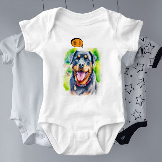 Blijmoedige Rottweiler Huisdier in Waterverf Romper
