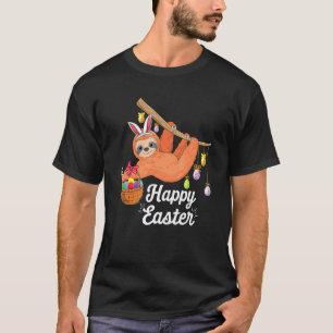 Blijte lieve luiaard met konijnenoren & Paaseieren T-shirt