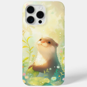 Blijter Otter in een Regenachtig Bloemengebied iPhone 15 Pro Max Hoesje