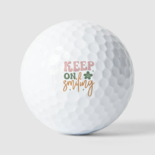Blijven glimlachen Inspirerende quote minimalistis Golfballen