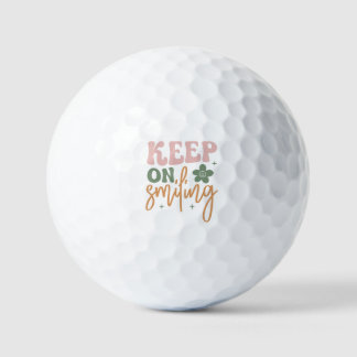 Blijven glimlachen Inspirerende quote minimalistis Golfballen