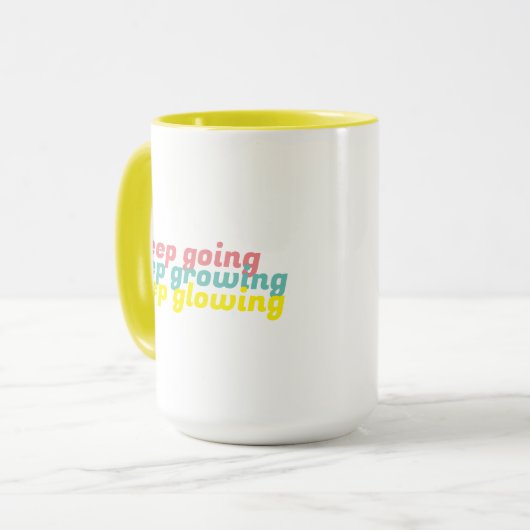 Blijven groeien houdt het gloeien Mok gloeiend (Voorkant links)