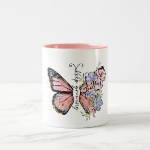 Blijven groeien Wildflower Quote Tweekleurige Koffiemok