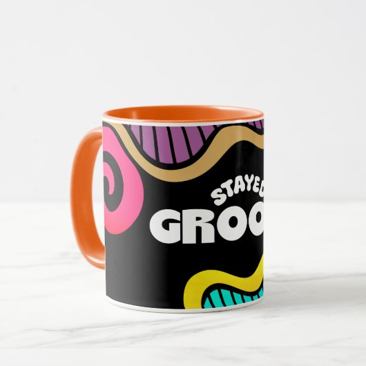 Blijven groovy hippie jaren 60 designy doodle mok (Voorkant links)