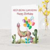 Blijven lamazing Birthday Kaart (Gele Bloem)