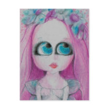 Blik een roze bloemenfee die stilletjes op zijn pl