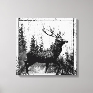 blik in zwart-wit, donkerder dier canvas afdruk