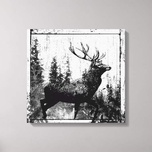  blik in zwart-wit, donkerder dier canvas afdruk (Voorkant)