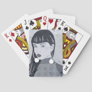 Blik nachtportret pokerkaarten