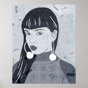 Blik nachtportret poster