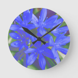 Blik van de blauw-wandklok met sneeuwfluorescentie ronde klok