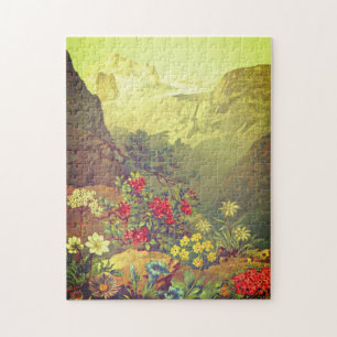 blikbloemen, bergen puzzle legpuzzel