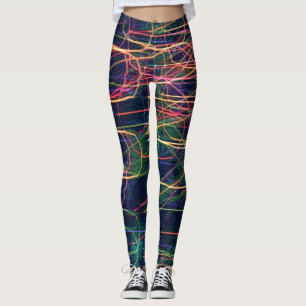 Bliksem Abstracte kunst kleurrijke Leggings