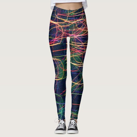 Bliksem Abstracte kunst kleurrijke Leggings (Voorkant)
